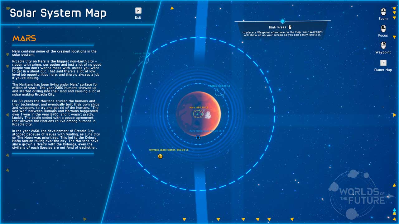 Map above Mars